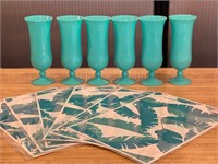 NEW!! Set of 6 Place mats and Cups