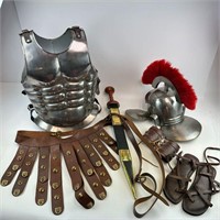 Roman Soldier Costume, Metal Armor, Sword & More