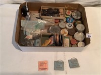 Assorted Watch Faces, Boxes, and Clock Parts