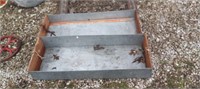 2 Long Galvanized Trays w/ Wood Ends