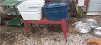 Galvanized Double Tub Set on Stand