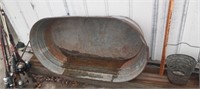 Large Wheeling Galvanized Washtub