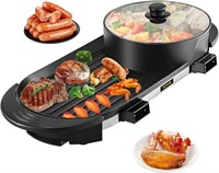 VEVOR 2 in 1 BBQ Grill and Hot Pot with Divider,