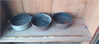 2 Cast iron & 1 Aluminum Pots