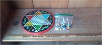 Tin Chinese Checkers Board + Marbles