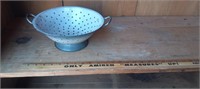 Greenish blue & White Graniteware Colander