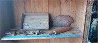 Old Wood Cutting Boards- Rolling Pin- Plane +