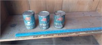 3 Tin Mobil Oil Cans