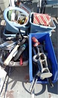 6 Small Buckets Of Hand Tools And Shop Supplies