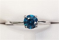 $3500 14K  Fancy Vivid Blue Diamond(0.45Ct,I1) Tre