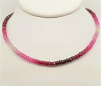 $2305 10K  Ruby And White Sapphire(17.52ct) Neckla