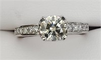 $14170 Platinum Green Diamond(1ct) Diamond Ring
