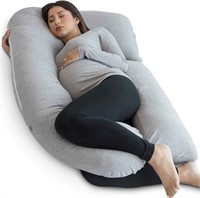 Pharmedoc Pregnancy Pillow, Grey U-Shape Full Bod