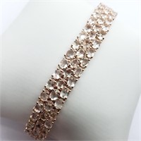 $1400 Silver Morganite 7.5"(19.2ct) Bracelet