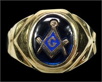 10K Yellow gold Masonic ring, size 11.5, 5.7 grams