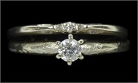 14K White gold diamond wedding ring set, size 4.5,