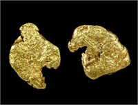 24K Gold nugget post earrings, 1.7 grams
