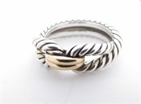 David Yurman Sterling/18K Cable Loop Ring