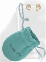 Tiffany & Co 18K Yellow Gold Heart Earrings
