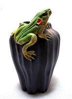 Cabinet Vase with 3-D Frog
