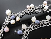 Sterling Silver Extra Long Pearl Necklace