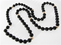Onyx and 14K Yellow Gold Necklace