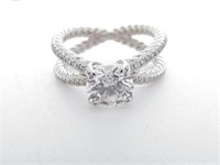 David Yurman Platinum Diamond Solitaire Ring, 2.25