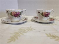 Rose garden by Myott cups and saucers note one