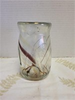 Hand blown vase 5.5"L