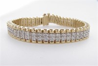 14K Yellow Gold Diamond Bracelet, 3.5ct!