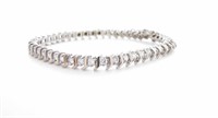 14K White Gold Diamond S-Link Bracelet