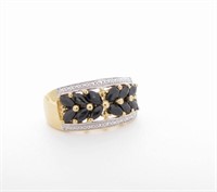 .925 and Gold Vermeil Sapphire Ring