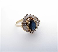 14K Gold Lady's Sapphire and Diamond Ring