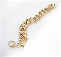 18K Yellow Gold Italian Design Cable Link Bracelet