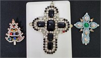 Three Czech Crystal Ornamental Objects