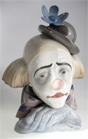 Lladro Porcelain Bust, "Pensive Clown"
