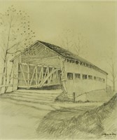 Frederick Polley 15x12 Pencil Putnam County Bridge