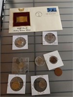 GROUP- WWII U BOAT STAMP, ASSORTED COINS