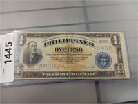 PHILLIPPINES ONE PESO CERTIFICATE