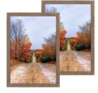 Pair of 13x19 Picture Frame Brown Wood Pattern