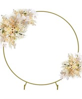 Gold metal round wedding display arch