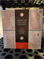 4 in 1 American City Map Puzzles