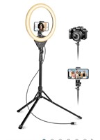 13in selfie ring light with stand and phone holder