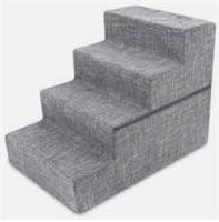 Pet stairs dark gray 4 step with blanket