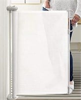 Indoor outdoor retractable safety gate white