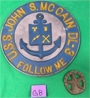 11 - USS JOHN MC CAIN PLAQUE & STAR MEDALLION (G8)