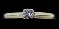 14K White gold diamond solitaire ring, approx.