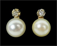 14K Yellow gold 5mm pearl post earrings with