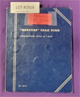 MERCURY DIME COIN BOOK W/59 COINS - 1916-1945