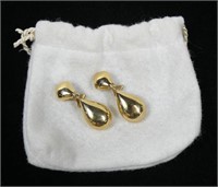 14K Yellow gold clip earrings with hollow gold